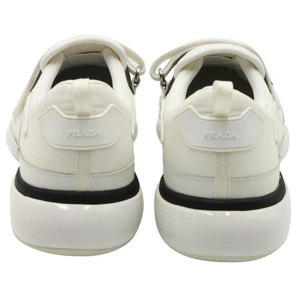 PRADA MEN'S CLOUDBUST SNEAKERS IN WHITE LEATHER - 10 UK (New in Box) - Picture 5 of 6